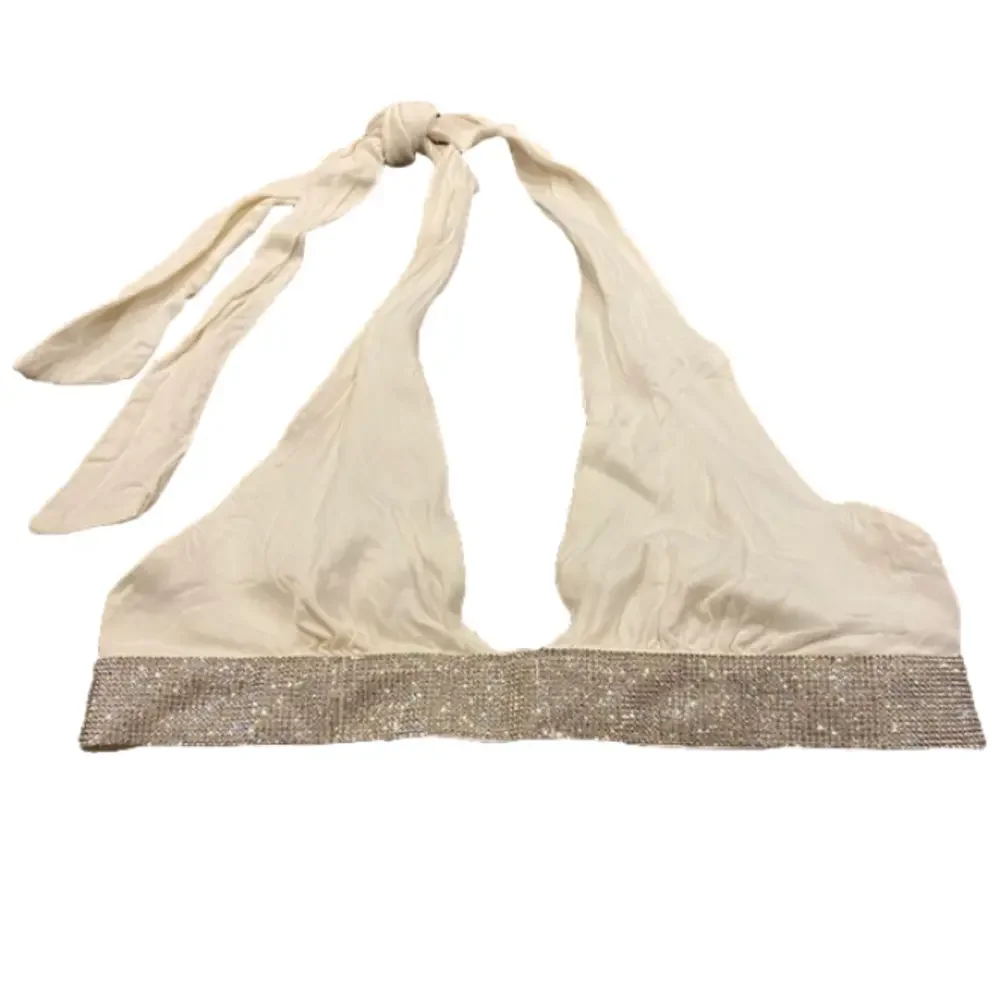 Zara | Top | Size S | White and Rhinestones Halter Top - Picture 6 of 6